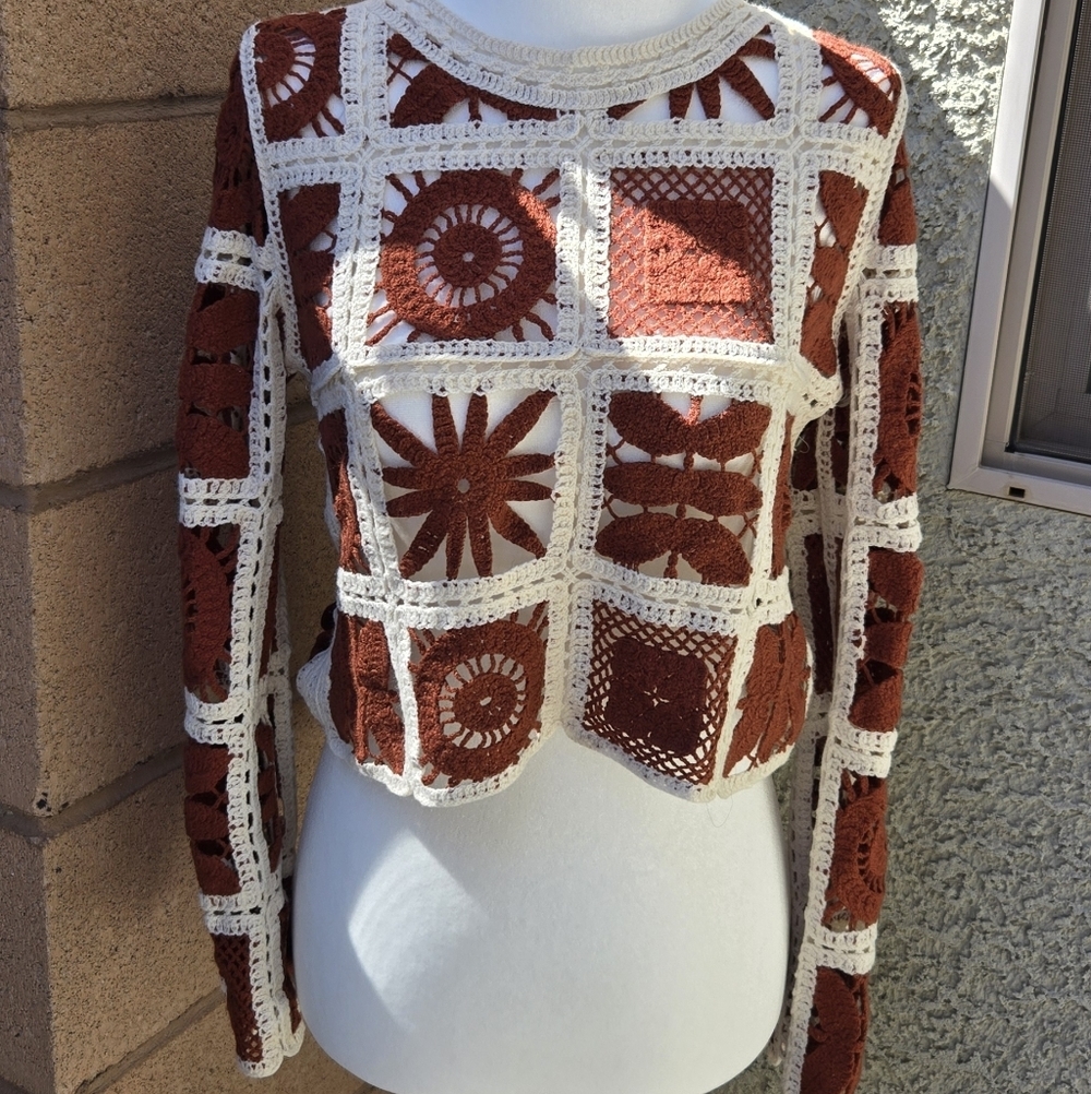 Rebellion Crochet Long Sleeve Top